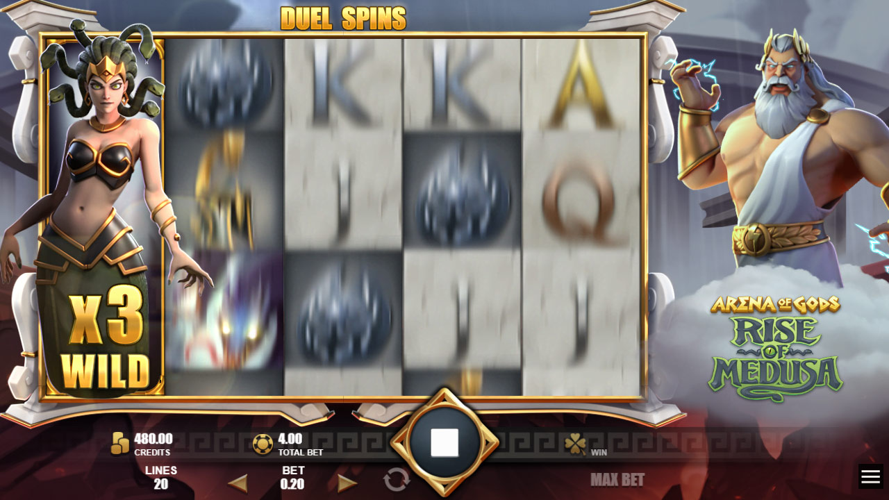 ARENA OF GODS - RISE OF MEDUSA video slot Duel Spin screenshot