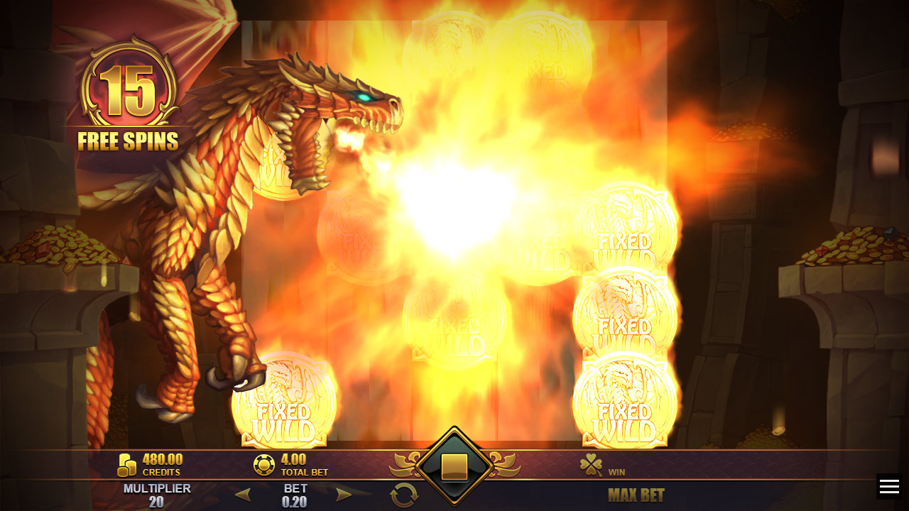 DRAGON'S BREATH™ video slot Dragon Free Spins & Burning Wilds screenshot