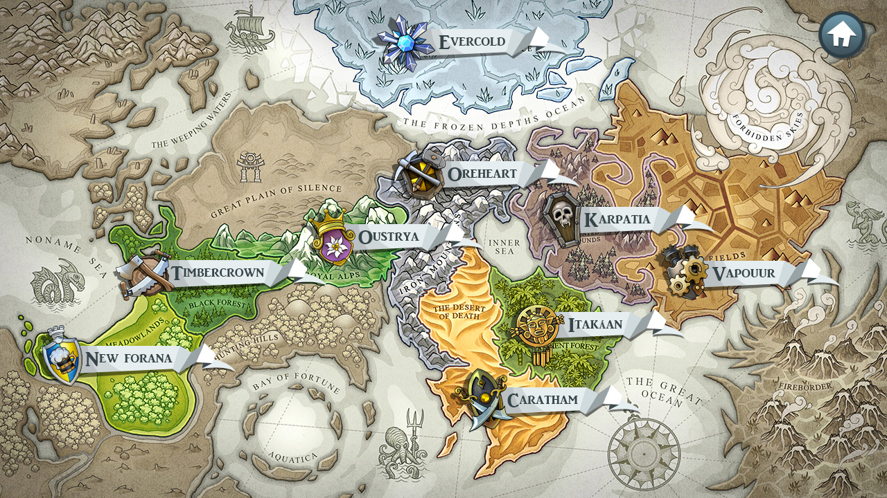 Castle Builder II™ video slot world map screenshot