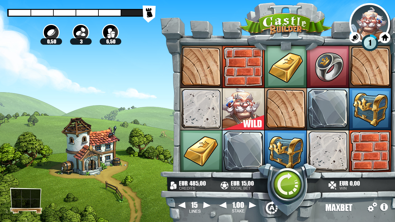 Castle Builder II™ video slot base game screenshot