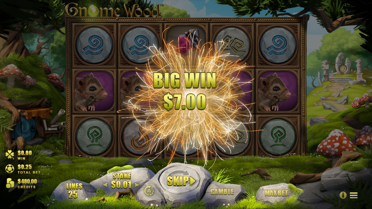 GNOME WOOD™ video slot big win screenshot