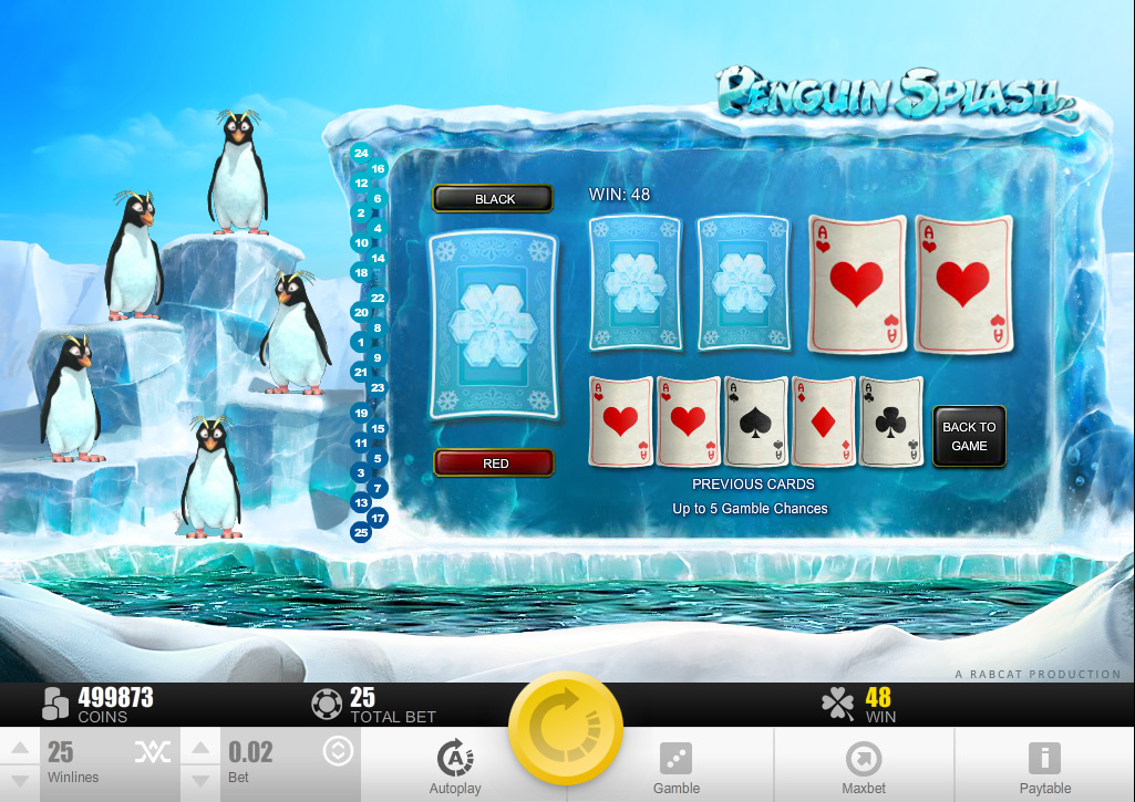 Penguin Splash™ video slot gamble game screenshot