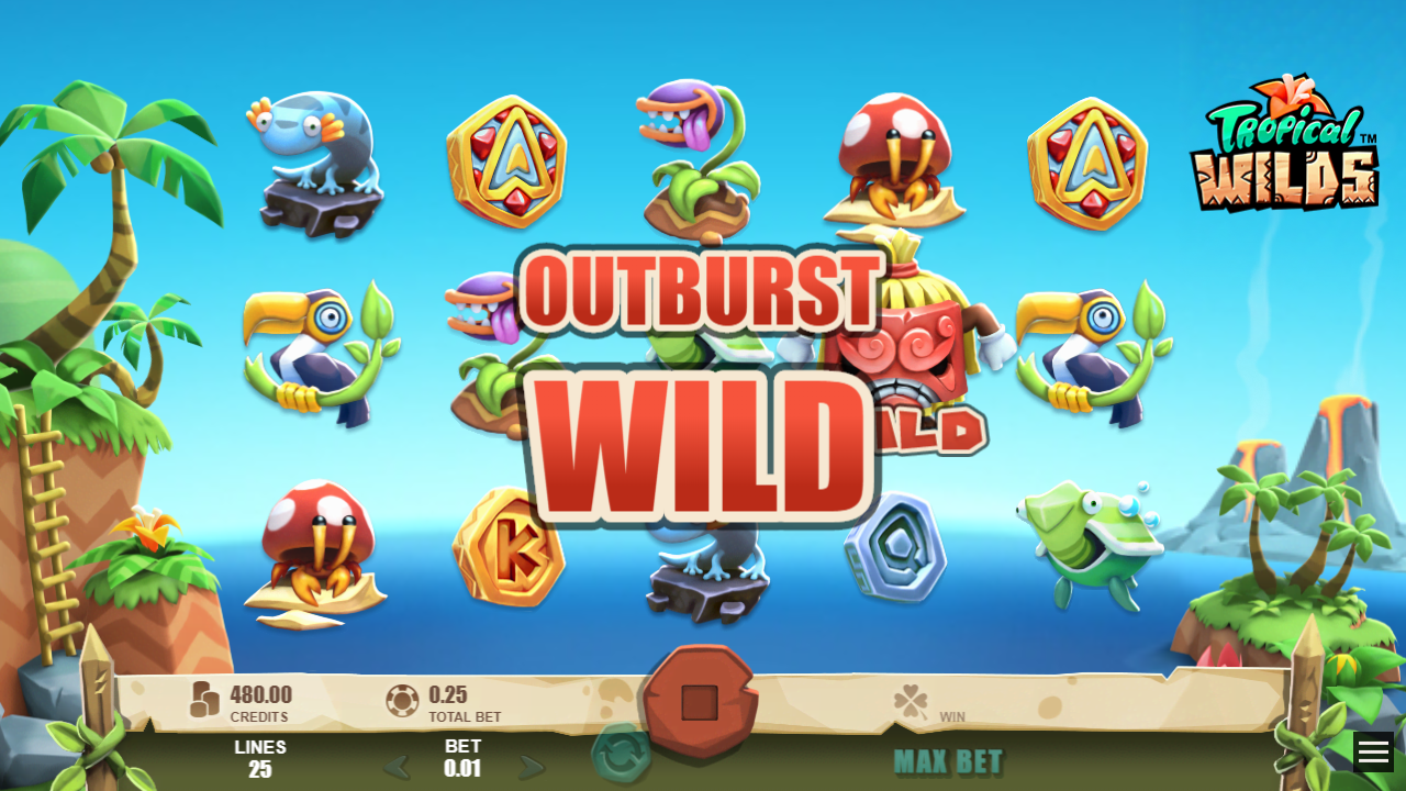 TROPICAL WILDS™ video slot Outburst Wild screenshot