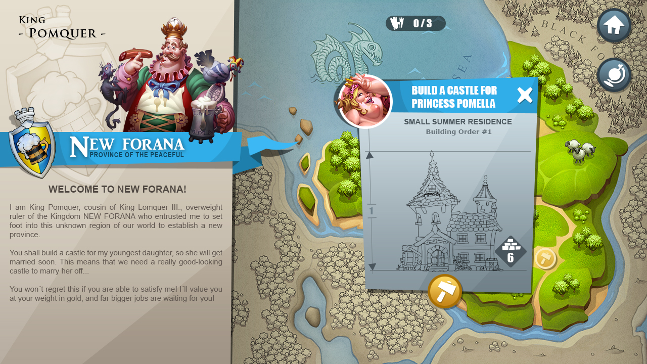 Castle Builder II™ video slot kingdom map screenshot