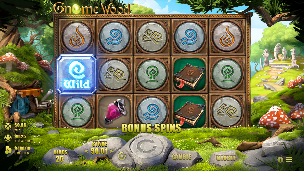 GNOME WOOD™ video slot Wandering Wild Bonus Spin screenshot