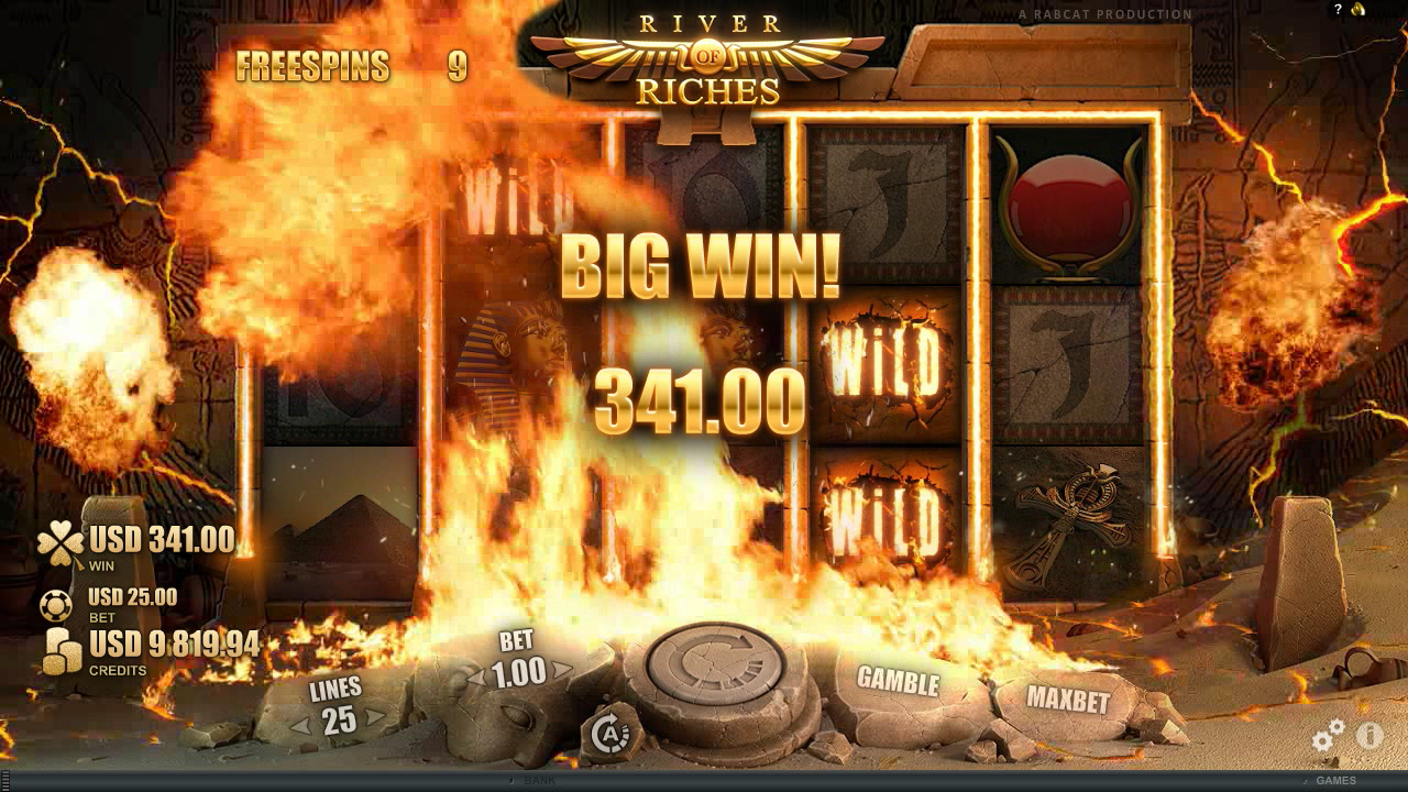 River of Riches™ video slot big win screenshot